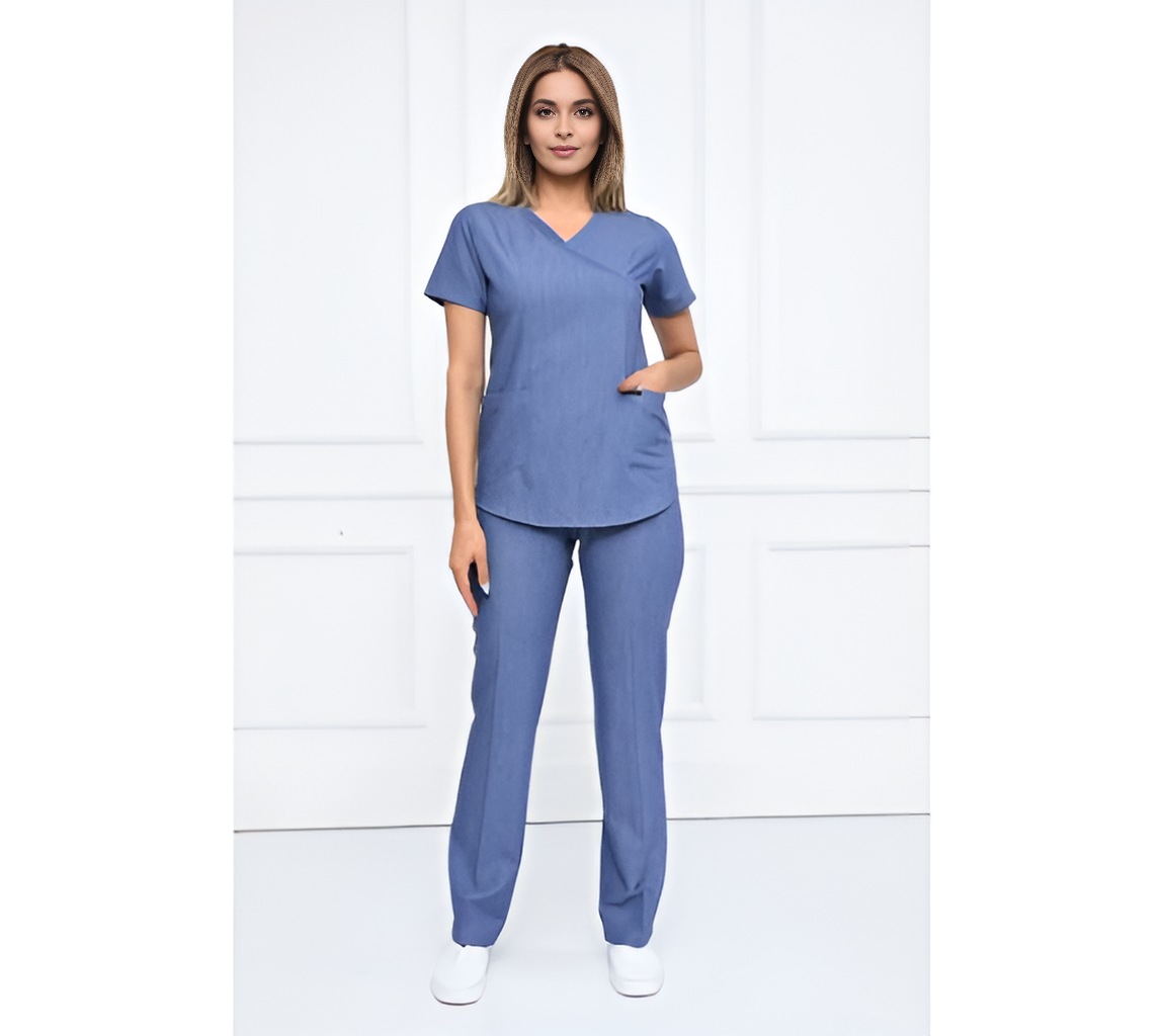 Comfortable, Stylish Ladies Scrub Suit for Women - Durable Medical Uniform with Pockets